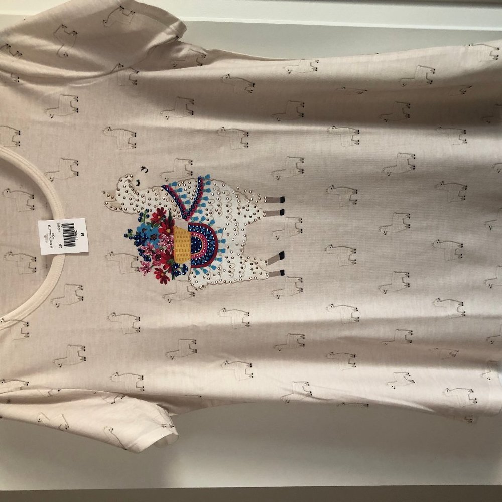 Sequined llama tee shirt